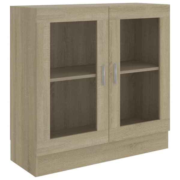 Bogskabe & reoler - Living vitrineskab 82,5x30,5x80 cm konstrueret træ sonoma-eg