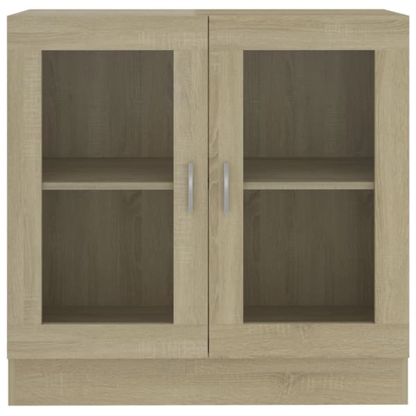Bogskabe & reoler - Living vitrineskab 82,5x30,5x80 cm konstrueret træ sonoma-eg
