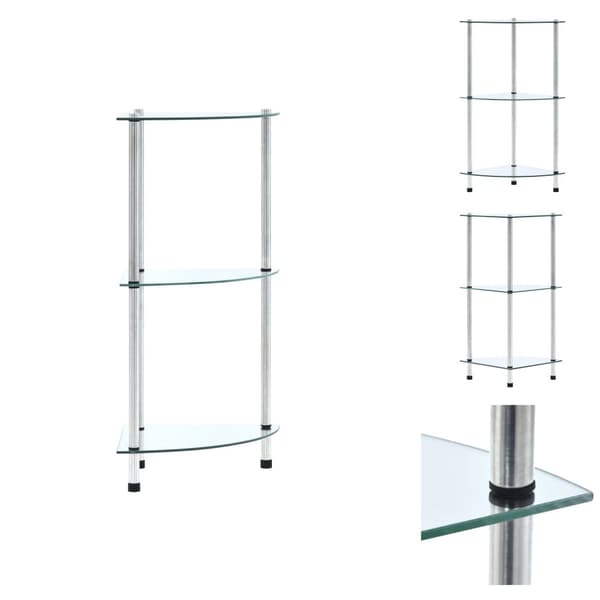 Bogskabe & reoler - Living reol 3 hylder 30x30x67 hærdet glas transparent