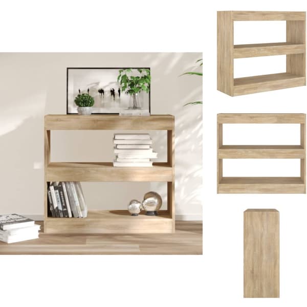 Bokhyllor & fristående hyllor - Living Bokhylla/Rumsavdelare sonoma-ek 80x30x72 cm