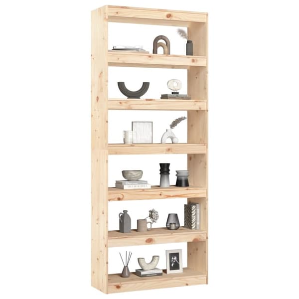 Bogskabe & reoler - Living bogreol/rumdeler 80x30x199,5 cm massivt fyrretræ
