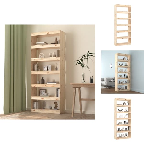 Bogskabe & reoler - Living bogreol/rumdeler 80x30x199,5 cm massivt fyrretræ