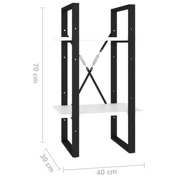 Bogskabe & reoler - Living bogreol med 2 hylder 40x30x70 cm konstrueret træ hvid