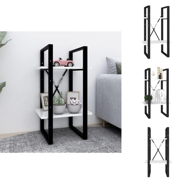 Bogskabe & reoler - Living bogreol med 2 hylder 40x30x70 cm konstrueret træ hvid
