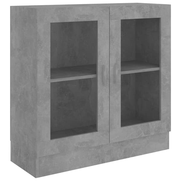 Kirjahyllyt - Living Vitriinikaappi betoninharmaa 82,5x30,5x80 cm tekninen puu