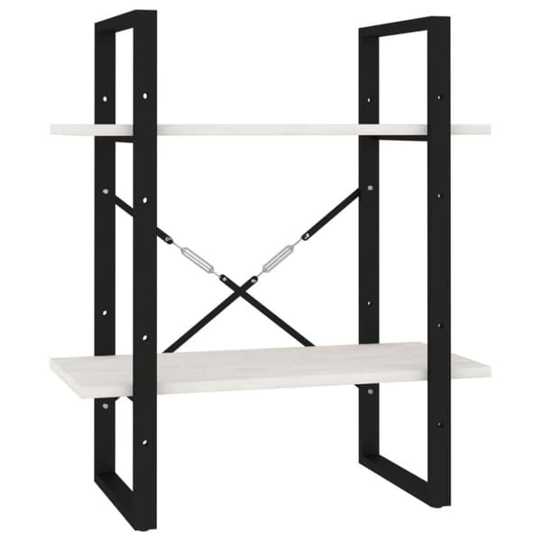 Bogskabe & reoler - Living bogreol med 2 hylder 60x30x70 cm massivt fyrretræ hvid