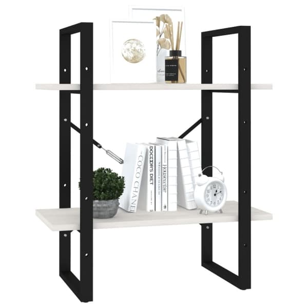 Bogskabe & reoler - Living bogreol med 2 hylder 60x30x70 cm massivt fyrretræ hvid