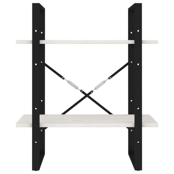 Bogskabe & reoler - Living bogreol med 2 hylder 60x30x70 cm massivt fyrretræ hvid