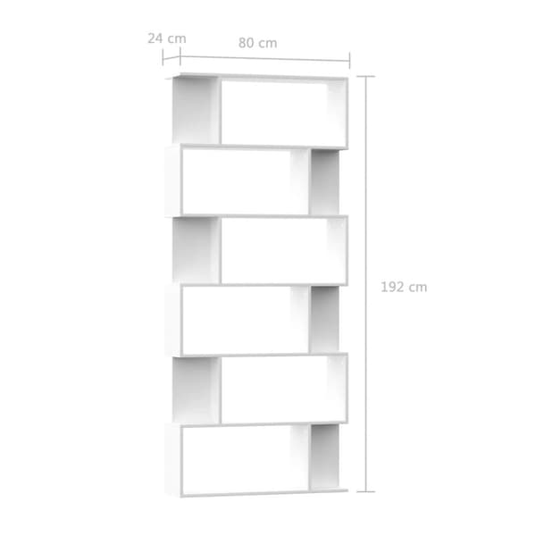 Bogskabe & reoler - Living bogskab/rumdeler 80 x 24 x 192 cm spånplade hvid