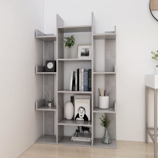 Bogskabe & reoler - Living bogreol 86x25,5x140 cm konstrueret træ betongrå