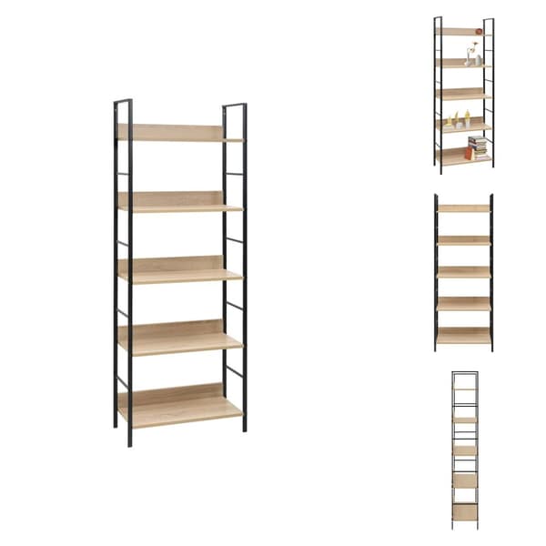 Bogskabe & reoler - Living bogreol 60x27,6x158,5 cm 5 hylder konstrueret træ egetræsfarve