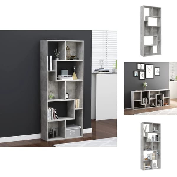 Bogskabe & reoler - Living bogreol 67x24x161 cm konstrueret træ betongrå