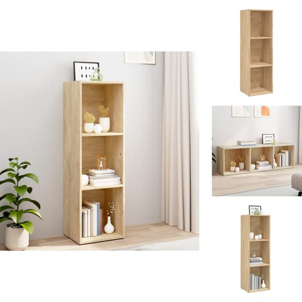 Bogskabe & reoler - Living bogreol/tv-bord 36x30x114 cm konstrueret træ Sonoma-eg