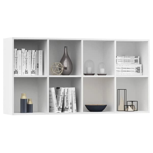 Bogskabe & reoler - Living bogreol/skænk 66x30x130 cm konstrueret træ hvid
