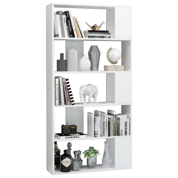 Bogskabe & reoler - Living bogskab/rumdeler 80 x 24 x 159 cm spånplade hvid højglans