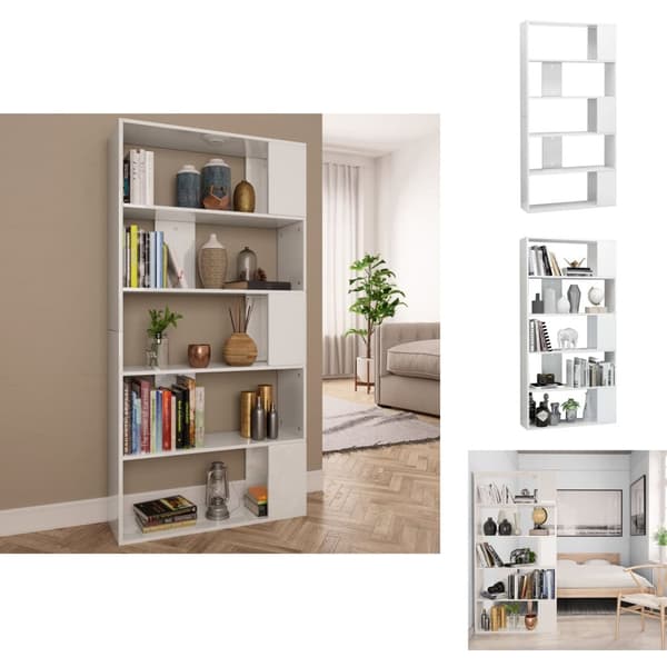 Bogskabe & reoler - Living bogskab/rumdeler 80 x 24 x 159 cm spånplade hvid højglans