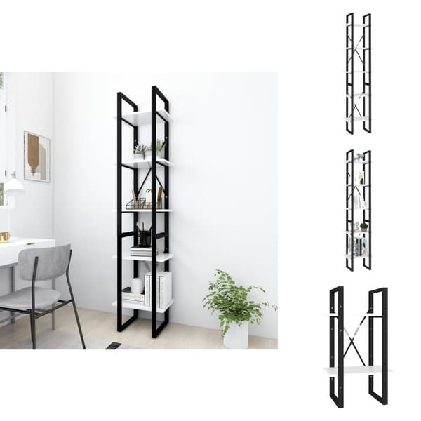 Bogskabe & reoler - Living bogreol 5 hylder 40x30x175 cm konstrueret træ hvid