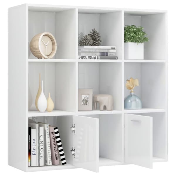 Bogskabe & reoler - Living bogreol 98x30x98 cm spånplade hvid højglans