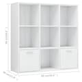 Miniatyrbillede 10 af 10: Bogskabe & reoler - Living bogreol 98x30x98 cm spånplade hvid højglans