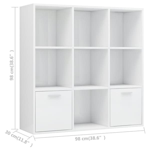 Bogskabe & reoler - Living bogreol 98x30x98 cm spånplade hvid højglans