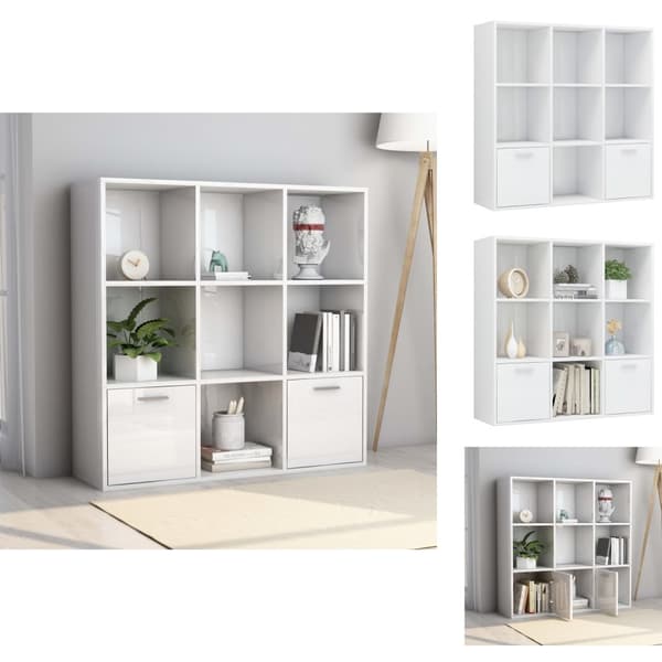 Bogskabe & reoler - Living bogreol 98x30x98 cm spånplade hvid højglans
