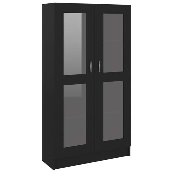 Bogskabe & reoler - Living vitrineskab 82,5x30,5x150 cm spånplade sort