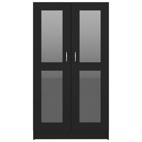Bogskabe & reoler - Living vitrineskab 82,5x30,5x150 cm spånplade sort