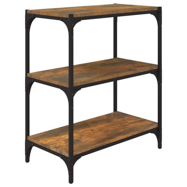 Bogskabe & reoler - Living bogreol 60x33x70,5 cm konstrueret træ og stål røget egetræ