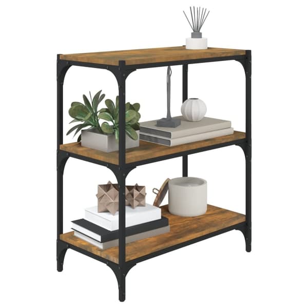 Bogskabe & reoler - Living bogreol 60x33x70,5 cm konstrueret træ og stål røget egetræ