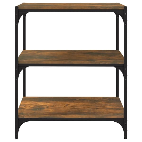 Bogskabe & reoler - Living bogreol 60x33x70,5 cm konstrueret træ og stål røget egetræ