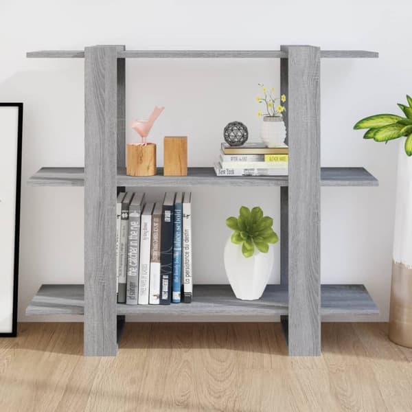 Bogskabe & reoler - Living bogreol/rumdeler 100x30x87 cm grå sonoma-eg