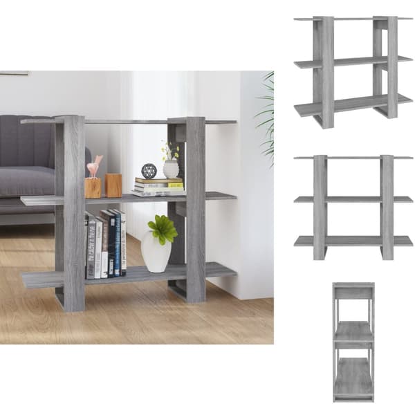 Bogskabe & reoler - Living bogreol/rumdeler 100x30x87 cm grå sonoma-eg