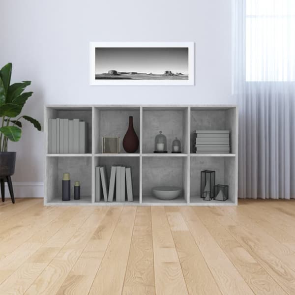 Bogreol/skænk 66x30x130 cm konstrueret træ Betongrå - Bogreol - Bogreoler - Home & Living