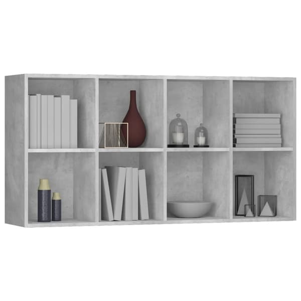 Bogreol/skænk 66x30x130 cm konstrueret træ Betongrå - Bogreol - Bogreoler - Home & Living