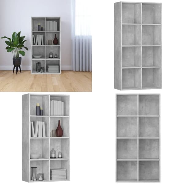 Bogreol/skænk 66x30x130 cm konstrueret træ Betongrå - Bogreol - Bogreoler - Home & Living
