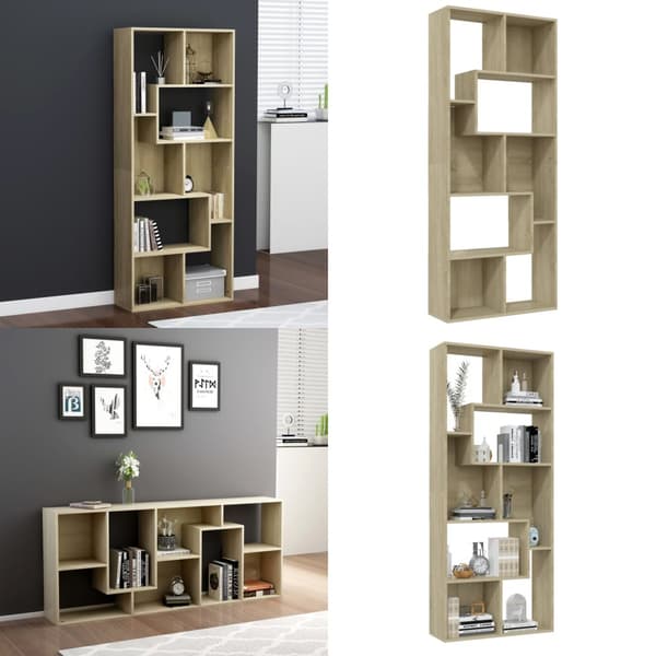 Bogreol 67x24x161 cm konstrueret træ sonoma-eg - Bogreol - Bogreoler - Home & Living
