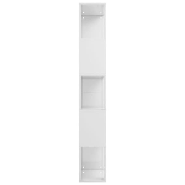 Bokhylla/Rumsavdelare vit högglans 45x24x159 cm konstruerat trä - Bokskåp - Bokhylla - Home & Living