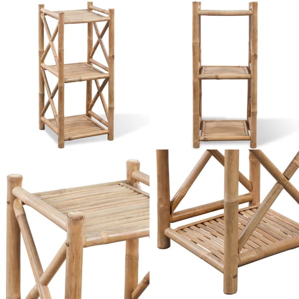 Firkantet bambusreol med 3 niveauer - Fritstående Reol - Fritstående Reoler - Home & Living