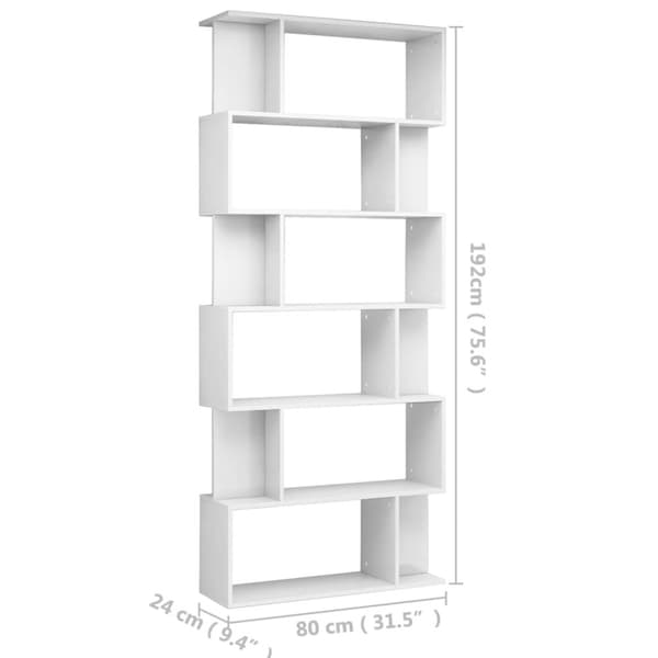 Bogskab/rumdeler 80 x 24 x 192 cm spånplade hvid højglans - Bogskab - Bogskabe - Home & Living