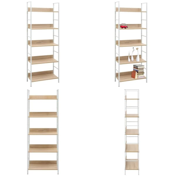 Bogreol 60x27,6x158,5 cm 5 hylder konstrueret træ egetræsfarvet - Reol - Reoler - Home & Living