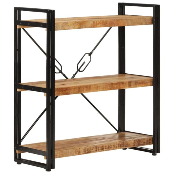 Bokhylla med 3 hyllplan 77x30x80 cm massivt mangoträ och järn - Bokhylla - Bokhyllor - Home & Living