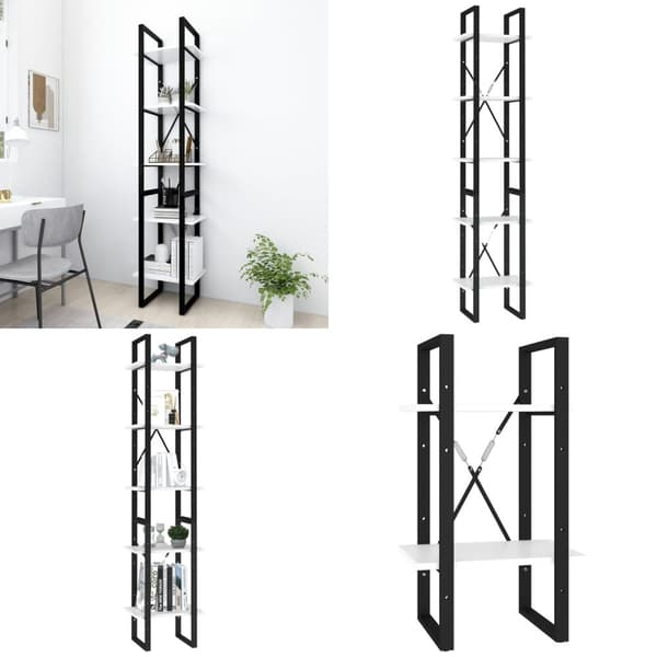 Bogreol 5 hylder 40x30x175 cm konstrueret træ hvid - Bogskab - Bogskabe - Home & Living