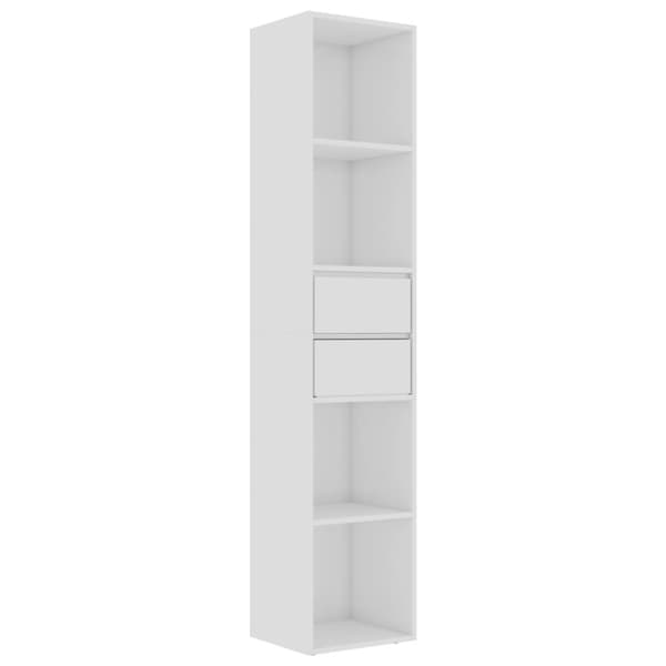 Bogreol 36x30x171 cm spånplade hvid højglans - Bogreol - Bogreoler - Home & Living