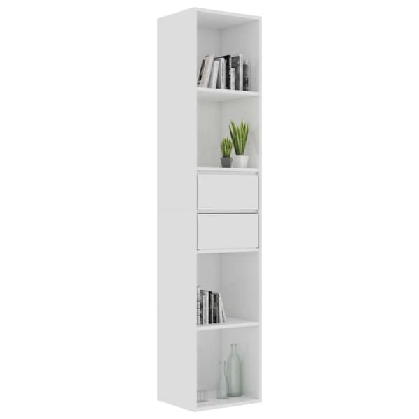 Bogreol 36x30x171 cm spånplade hvid højglans - Bogreol - Bogreoler - Home & Living
