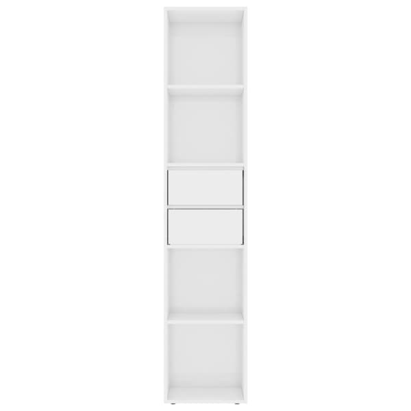 Bogreol 36x30x171 cm spånplade hvid højglans - Bogreol - Bogreoler - Home & Living