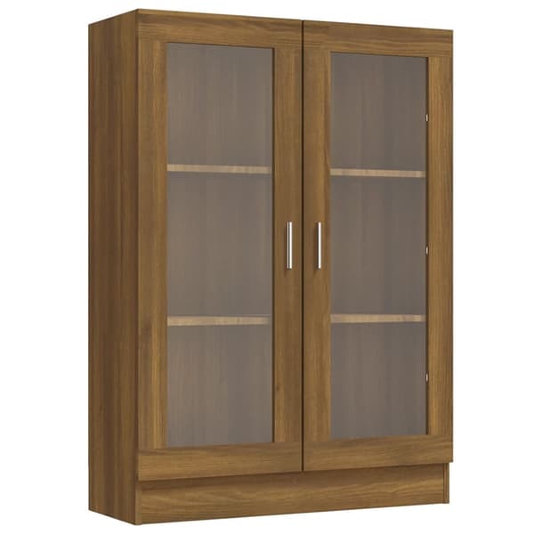 Vitrineskab 82,5x30,5x115 cm konstrueret træ brun egetræsfarve - Vitrineskab - Vitrineskabe - Home & Living