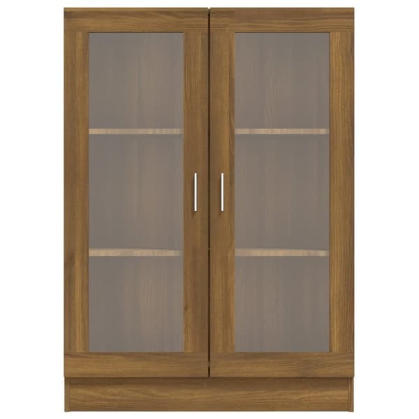 Vitrineskab 82,5x30,5x115 cm konstrueret træ brun egetræsfarve - Vitrineskab - Vitrineskabe - Home & Living
