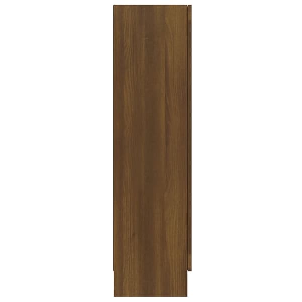 Vitrineskab 82,5x30,5x115 cm konstrueret træ brun egetræsfarve - Vitrineskab - Vitrineskabe - Home & Living