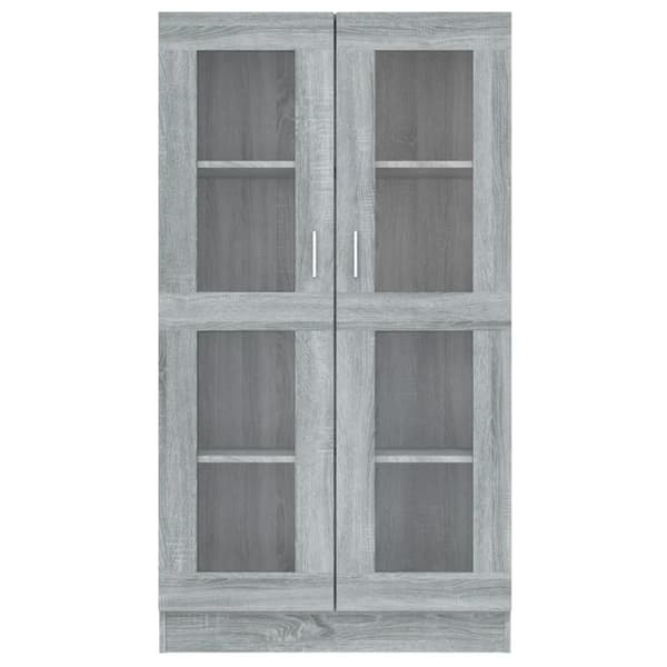 Vitrineskab 82,5x30,5x150 cm konstrueret træ grå sonoma-eg - Vitrineskab - Vitrineskabe - Home & Living