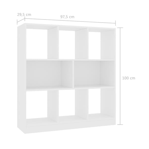 Kirjahylly valkoinen 97,5x29,5x100 cm tekninen puu - Kirjakaappi - Kirjakaapit - Home & Living